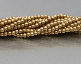 6mm Round Bead, Bronze Pale Gold (Matte Metallic Flax), Druk Bead, (5-06-K0171), 25 count