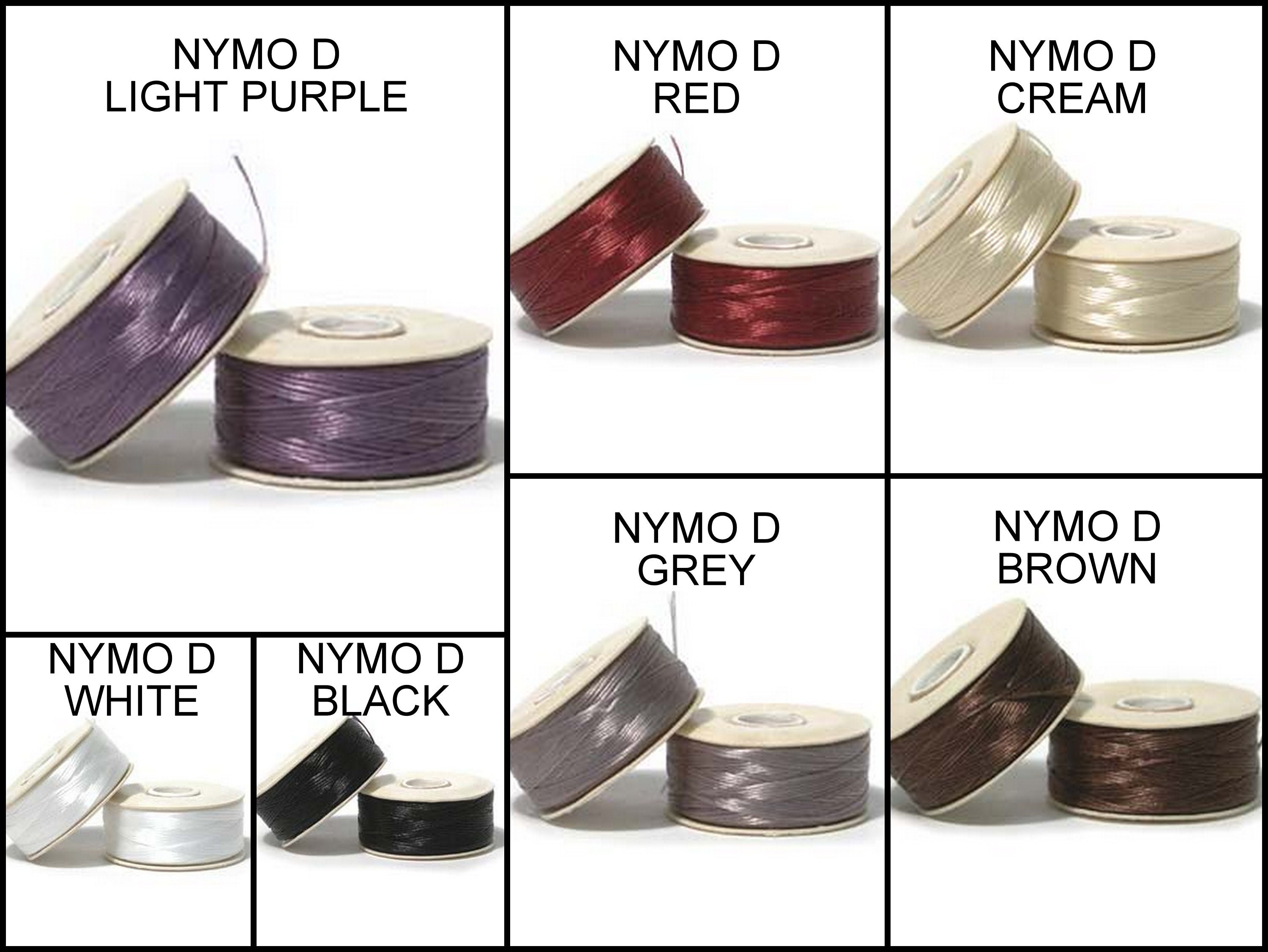 Nymo Thread, Size D, 64 Yards, Various Colors Available 