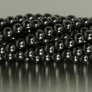 4mm Round Bead, Hematite, Druk Bead, (5-04-14400), 100 count