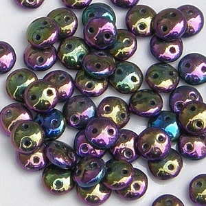 CzechMate Lentil, Iris Purple, 2 Hole Bead, (21495),  50 count