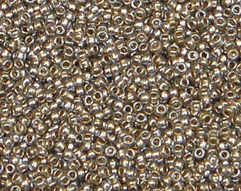 Toho 15/o Round Gold Lined Black Diamond (993), 9 grams