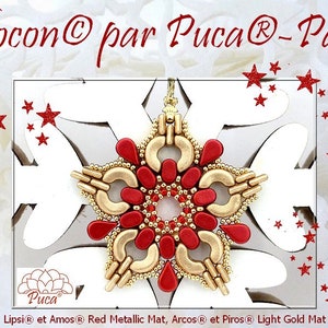 LIVRE! Padrão Flocon de Noel por par Puca, grátis com compra de miçangas, NÃO compre, consulte a lista de materiais e detalhes do pedido na descrição