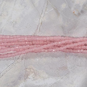 Fire Polish, 2mm Round Bead, Czech Pressed Glass, Matte Milky Pink, (M71010), 50 count