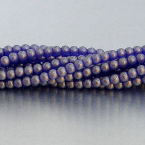 4mm Round Bead, Sueded Gold Cobalt, Druk Bead, (5-04-MSG3009), 100 count