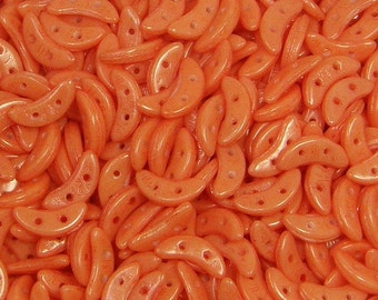 CzechMate Crescents, Opaque Peach Echo, 2 Hole Bead, (391-310-PS0003), 30 count