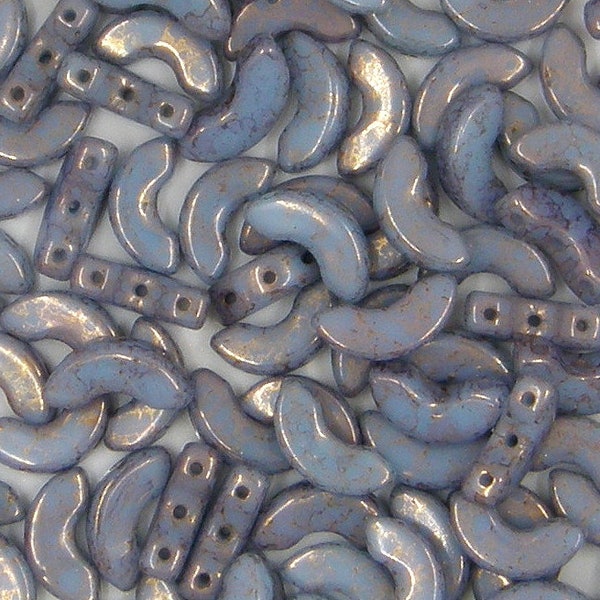 Arcos® par Puca® Perle, Opaque Blau Türkis Bronze, 3-Loch, 30 count, 5 x 10 mm, 3-Loch Czech Bead, (63030-15496)