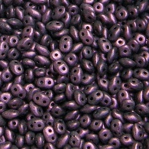 SuperDuo, Polychrome Pink Olive, 2 hole Beads, (94106), 2.5mmx5mm, 9 grams