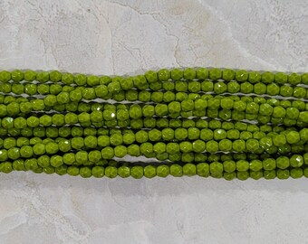 Vernis réfractaire olive opaque, Perle ronde 3 mm, (53420), 50 pièces