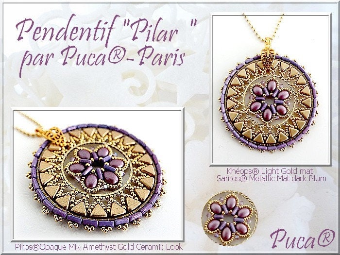 beads様 Kheops Par Puca, Crystal Brown Rainbow, 2 Hole Glass Beads