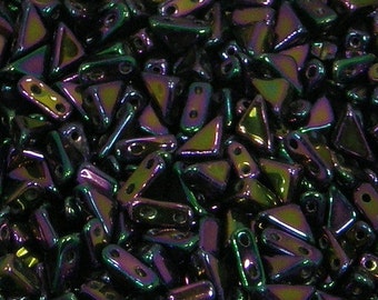 Tango Bead, Iris Purple, 2 Hole Glass Beads, (tg-21495), 6mm, 25 count