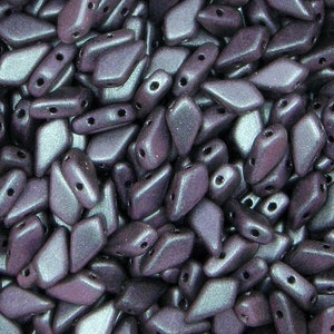 Kite Beads, Polychrome Orchid Aqua (Mixed Berry), 40 count, 9 x 5 mm 2-Hole Czech Bead, (23980-94102)