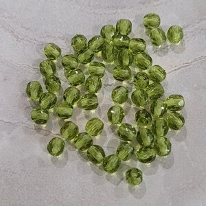 Fire Polish, 2mm Round Bead, Czech Pressed Glass, Olivine, (5023), 50 count