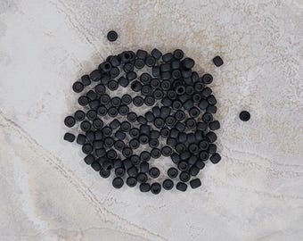 Toho 15/o Round Jet Black Matte Opaque Seed Beads (15T49F), 9 grams