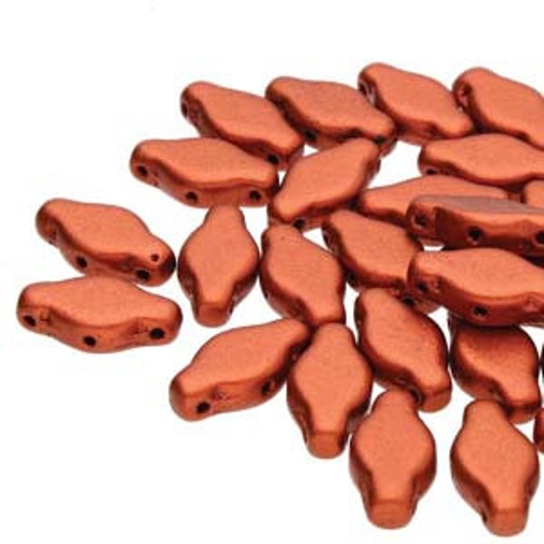 Navette Beads, Crystal Bronze Fire Red, 3-Hole, 6X12mm, (01750), 20 ct.