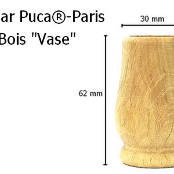 Wooden Support Base Vase (Jar), Les perles par Puca®-Paris, 62 x 30 mm, 1 ct.