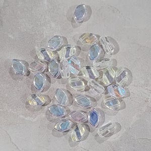 Perle Paros par Puca, Crystal AB, 2 trous, 30 unités, 7 x 4 mm, 00030-28701