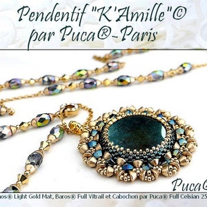 Free! K'Amille Pendant Pattern by par Puca - Paris, Free with Bead Purchase, DO NOT BUY, See Materials list & order details in description