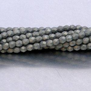 Fire Polish, Pacifica Poppy Seed, 2mm Round Bead, Czech Pressed Glass, (PS1007), 50 count