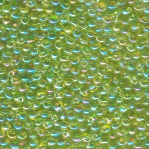 Miyuki Drop Bead, Transparent Chartreuse AB, 2.8mm, (DP-9258), 10 grams