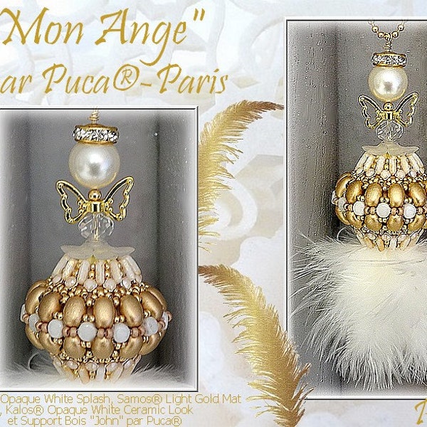 FREE!  Mon Ange Ornament Pattern by par Puca - Paris, Free with Bead Purchase, Do NOT buy, See Materials list & order details in description