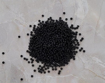 Miyuki 15/0, Jet, Round Seed Bead, 401, 5 grams
