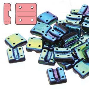 Fixer Perlen - Vertikale Löcher, Jet Full AB, 8 x 7 mm, (28703), 20 Stück
