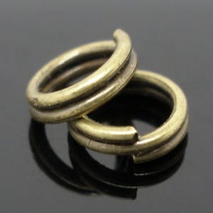 Double Loop, Split Open Jump Rings, 5mm, Antique Brass/Bronze Finish, 100 count (SR-5-AB)