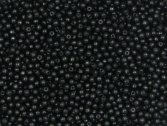 Starman Finial™ 2mm Half-drilled Round Bead, Jet, (384-02-2398),