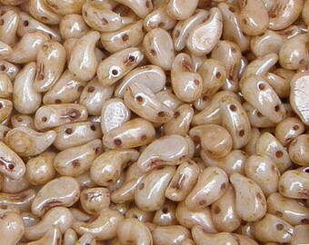 5x8mm ZOLIDUO Bead 30 count Hematite LZD-14400 2 Hole Glass Beads, Left Side Version
