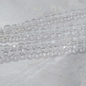 Fire Polish, Crystal, 4mm Round Bead, (0003), 50 count