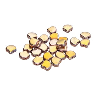 Ginko Bead, Full Capri, 2 - Hole Bead, (GNK-00030-27103), 7.5 mm, 30 count