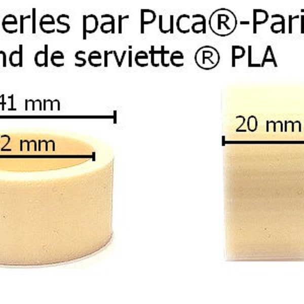 Rond de servette, rond de serviette rond, base de support en PLA (acide polylactique), Les perles par Puca®-Paris, 20 x 41 mm, 1 carat, pour motif festif