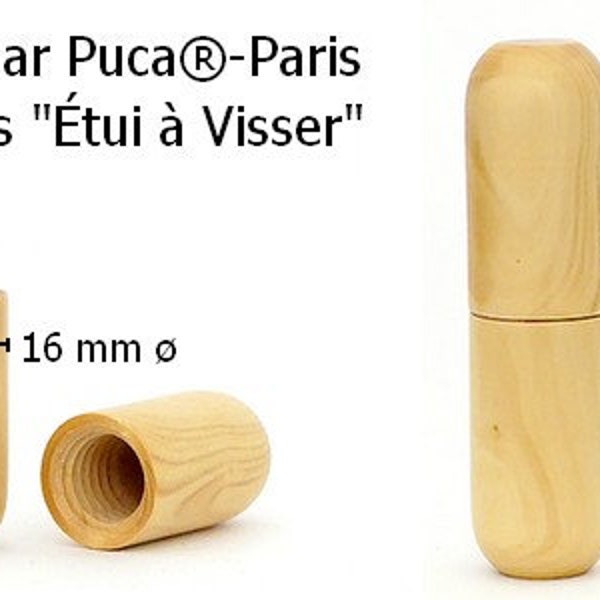 Round Wood Needle Case (Etui a Visser par Puca), Les perles par Puca®-Paris, 16 mm x 59 mm, Wood Bead, 1 ct.