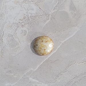 ON SALE Cabochon par Puca® - Paris Bead, Opaque Ivory Spotted, 14mm diameter, Puca Cabochon, 02010-65321