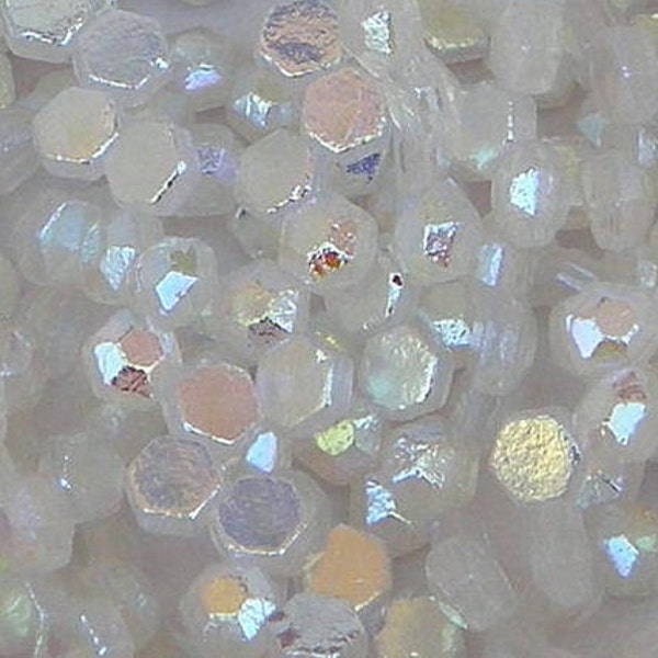 Honeycomb Jewel Bead, Crystal AB, 2-Hole Beads, (HCJ-00030-28703), 6mm, 30 count