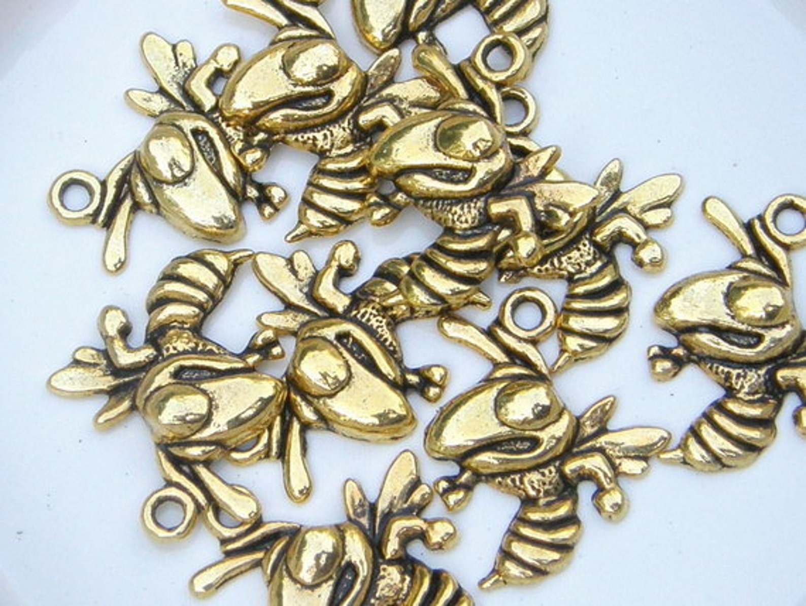 Yellow Jacket Charm Antique Gold Finish CHG4 10 Etsy