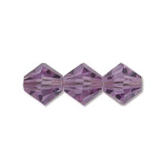 3mm Bicone Crystals, Violet, 25 count