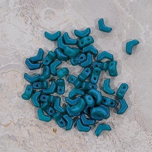 MINI Chevron Bead, Tropical Rainforest, 2 Hole Bead, (02010-24514), 6 x 2 mm, 5 gr. (approx. 46 - 50 beads)