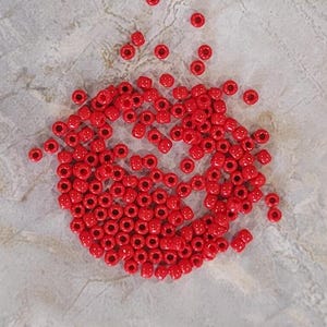 Toho 11/o Opaque Cherry Red Seed Beads, (TR-11-45A), 10 grams