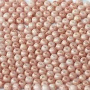 3mm Round Bead, Luster Opaque Topaz Pink (Chalk White Terracotta Red), Druk Bead, (5-03-P15495), 100 count