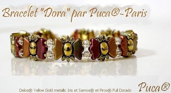Delos Par Puca Bead, Light Rose Opal Luster, 3-hole, 10 Gr