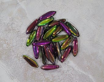 Dagger Beads, Crystal Magic Orchid, 5/16mm, Czech Pressed Glass, (95000), 25 count