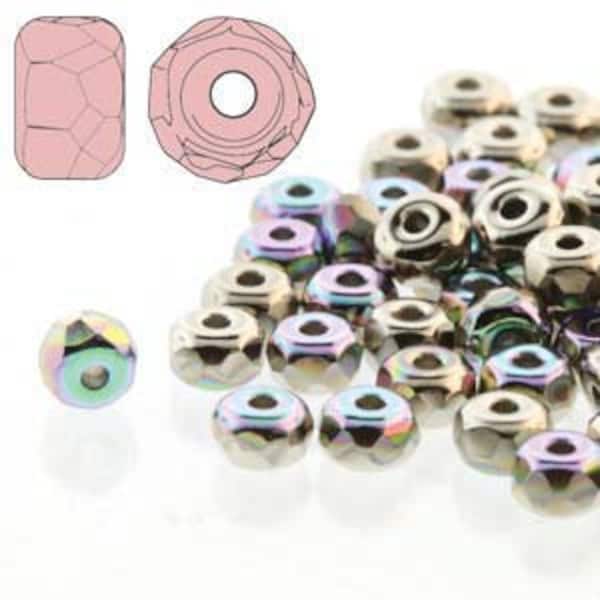 TRUE2 Faceted Micro Spacer Beads, Nickel Plate AB, 2x3 mm, Rondelle, 50 count