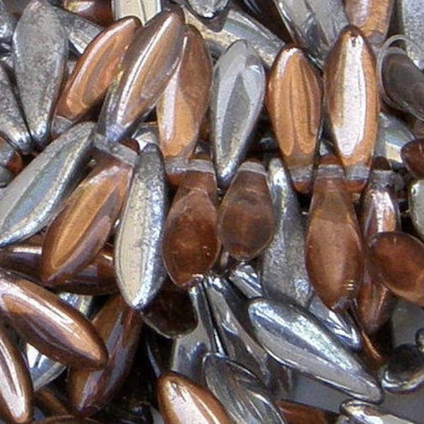CzechMate Two Hole Dagger Beads | 16mm Glass Beads