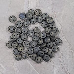 CzechMate Lentil, Pacifica Poppy Seed, 2 Hole Bead, (PS1007),  50 count