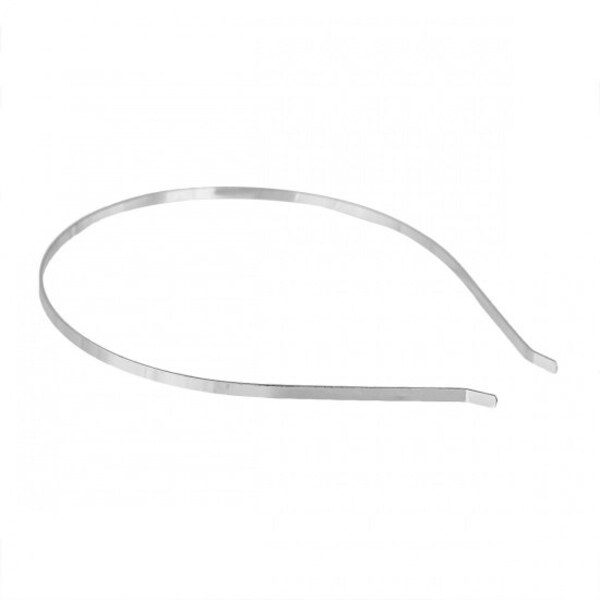 Silver Finish Headband, 4 mm wide, 2 count