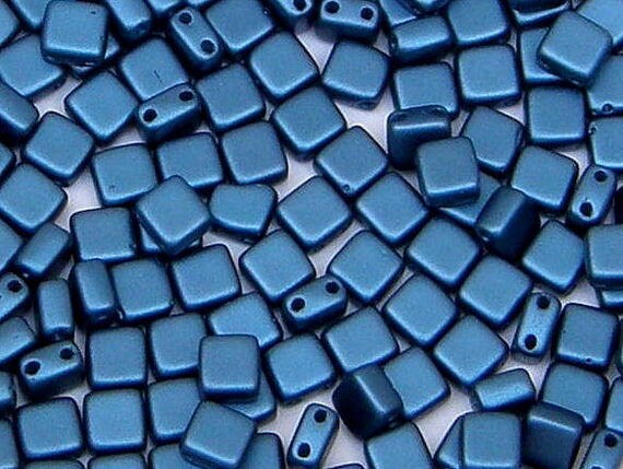 CHOOSE COLOR! 150pcs 6x6mm Tile Beads Flat Square Czech Glass