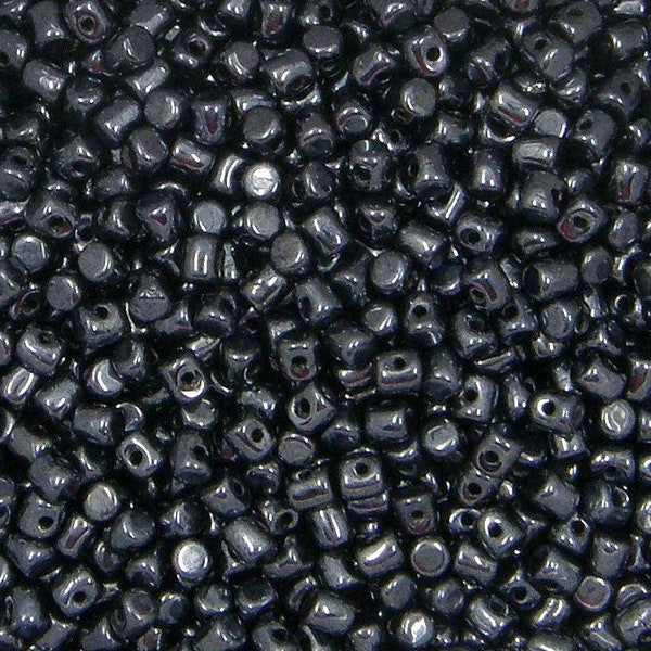 Minos par Puca Bead, Jet Hematite, 5 grams, 2.5 x 3 mm, Czech Bead, (23980-14400)
