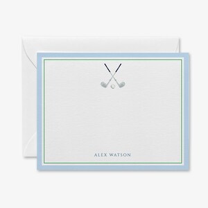 Papelería personalizada de golf / Regalo para golfistas / Tarjetas de notas de golf profesionales / Varonil / Juego de papelería personalizado / Tarjetas de notas modernas / Monograma