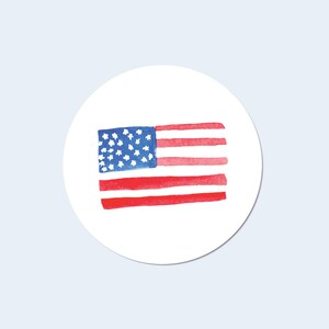 Adesivi con bandiera americana / Adesivi rotondi opachi / Sigillo per buste patriottico / Chiusura per buste estive / Adesivi per il 4 luglio / Preppy / Militari